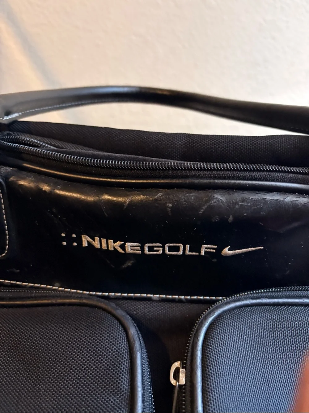 Nike Black Duffel Bag with Red Logo Accent